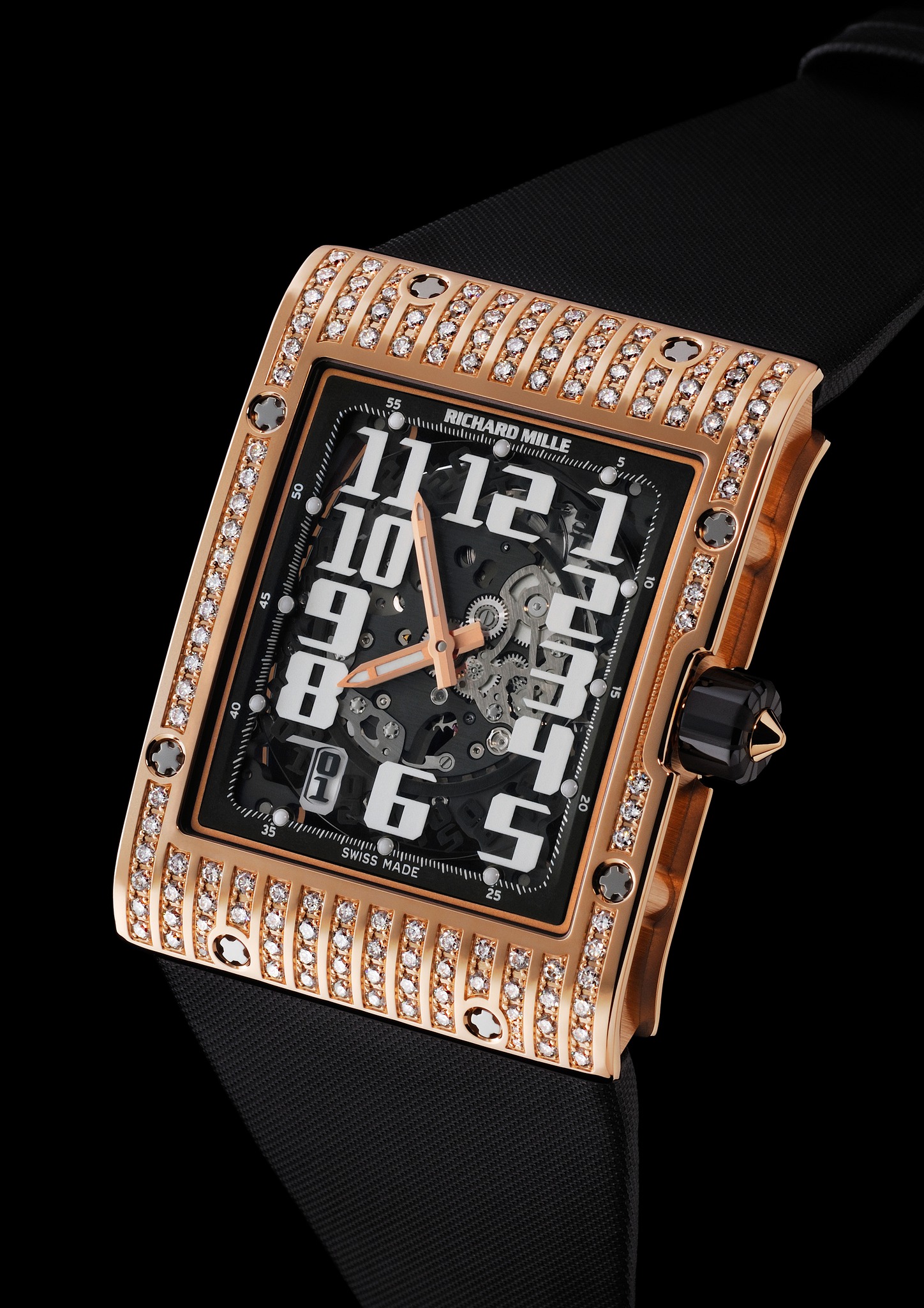 Replica Richard Mille RM 016 Automatic Diamonds Red Gold Watch
